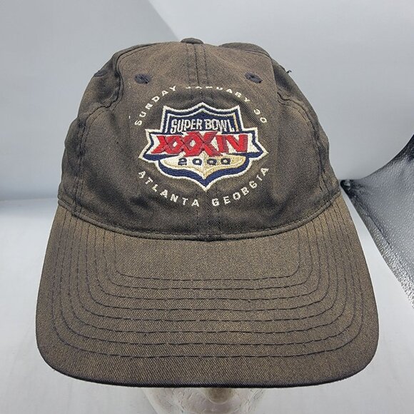 Vintage Super Bowl XXXIV 2000 Atlanta Georgia Adults Black Hat Cap Adjustable - Picture 1 of 10